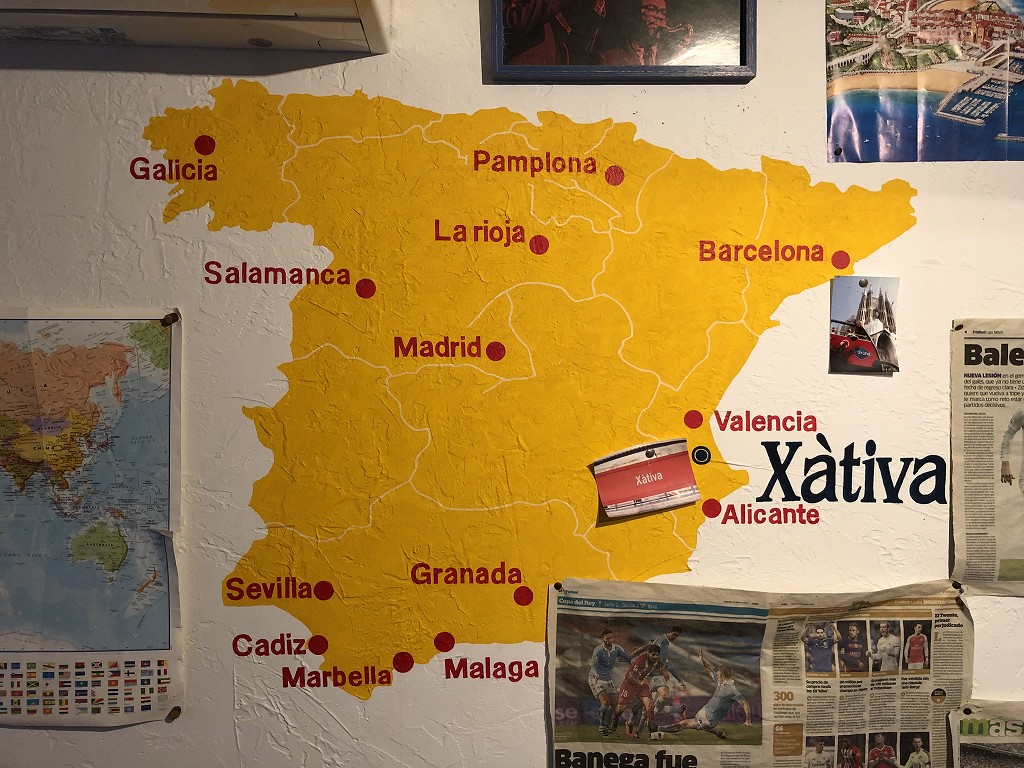スペインのシャティバの位置