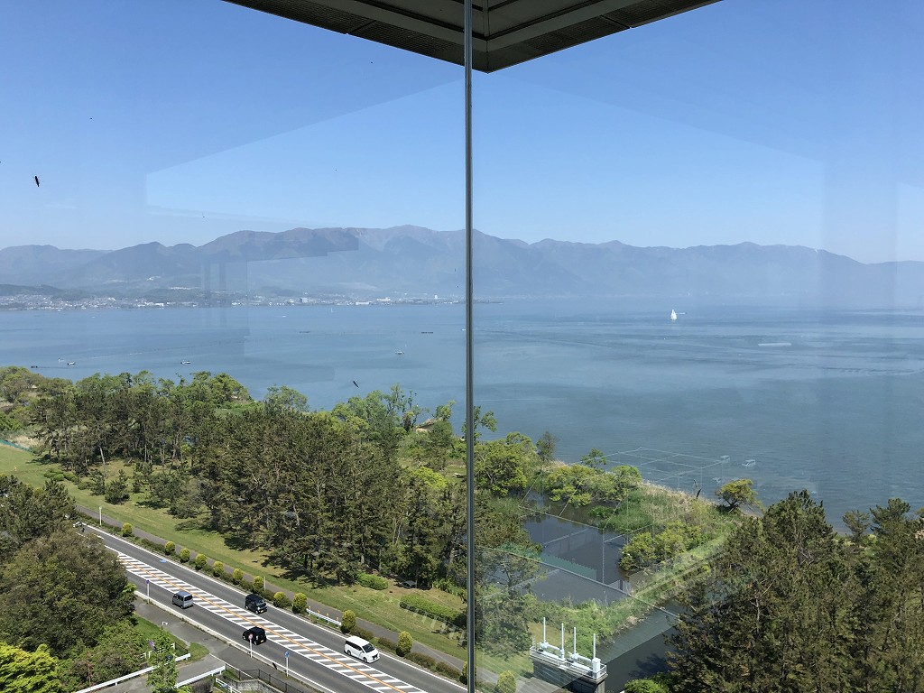 琵琶湖マリオットホテルの朝食会場からの眺め