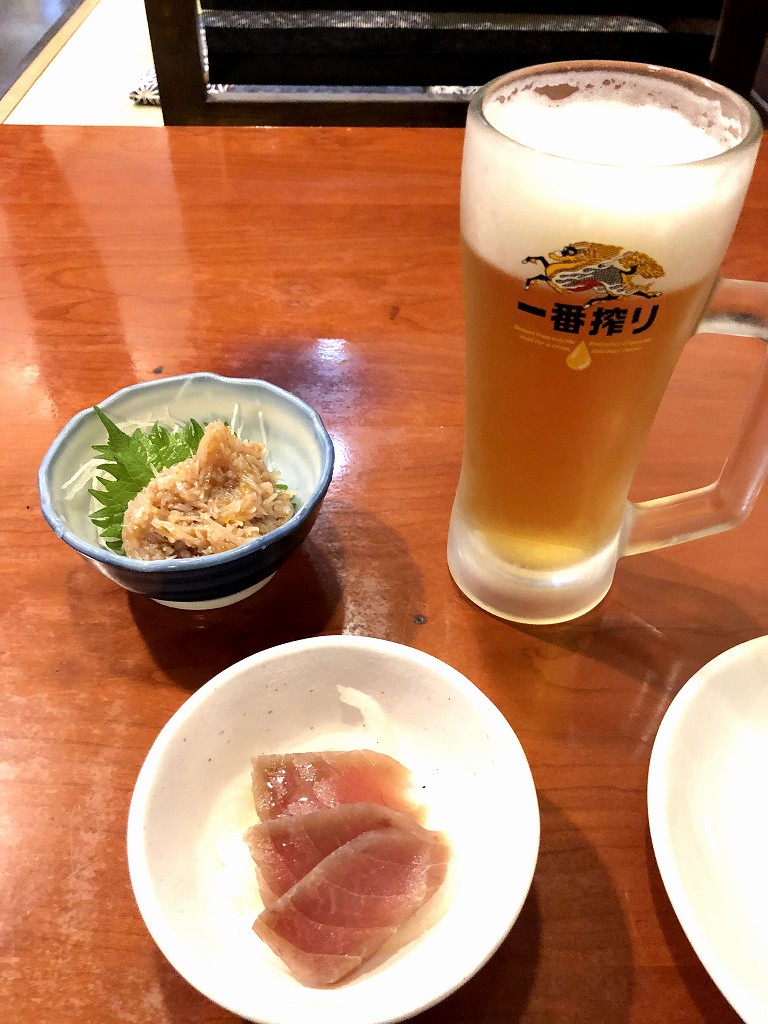 赤湯の「海鮮炭焼まるき」のキリンのビール
