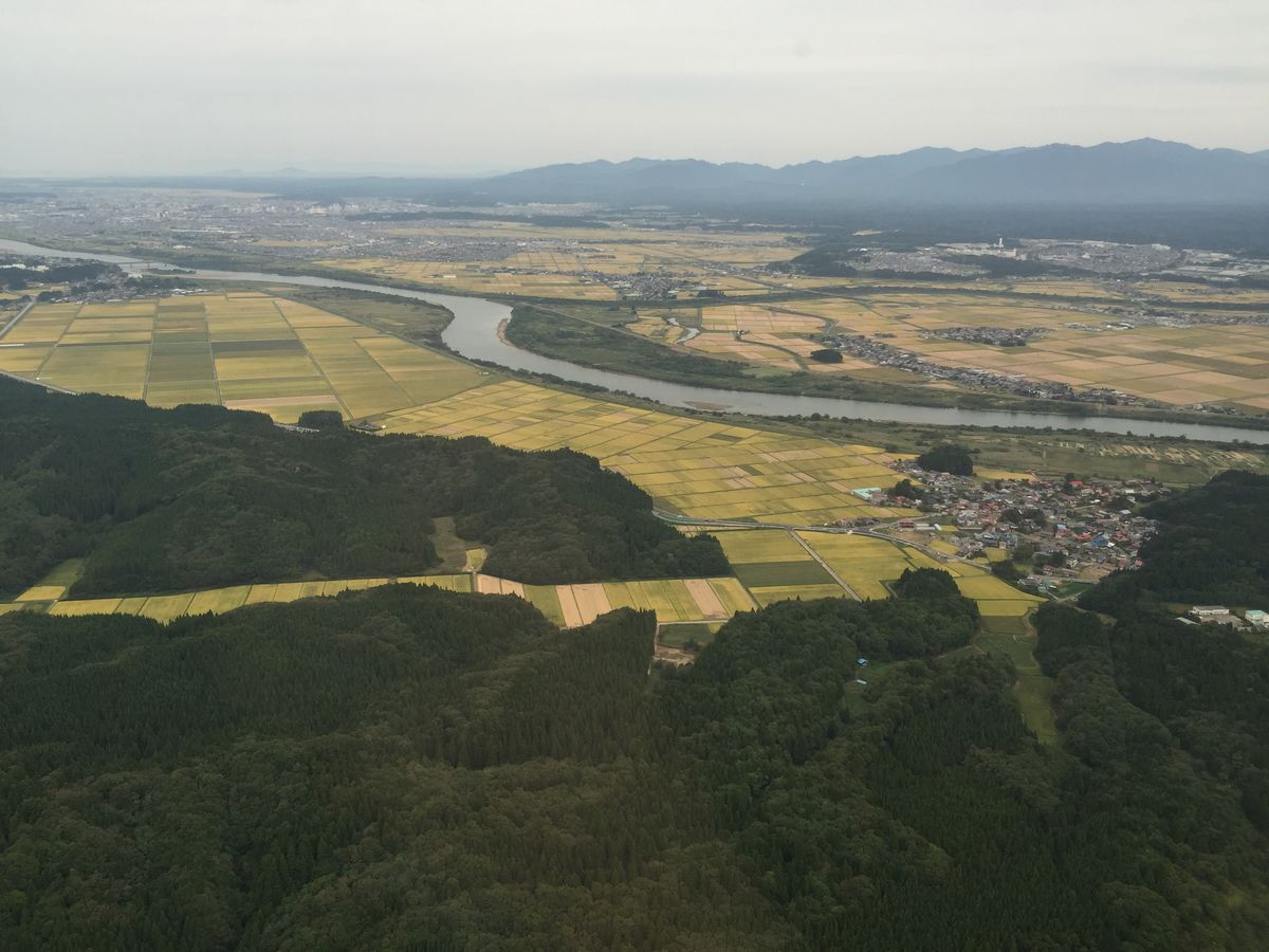 秋田空港近くの田園