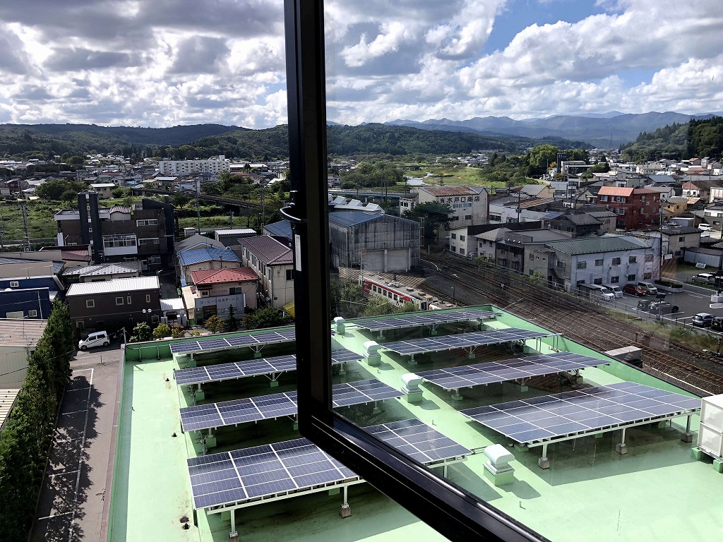 久慈グランドホテルから快晴の久慈市内