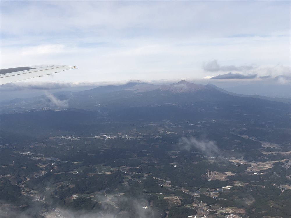 曽於市上空から霧島連山