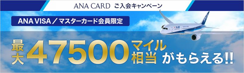 ANA VISAカードの新規入会キャンペーンの内容