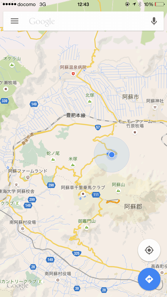 阿蘇山Google Map画像