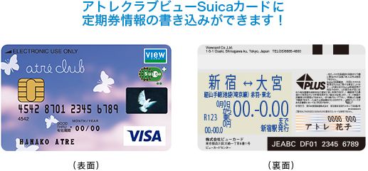 定期券機能が付くアトレビューSuicaカード