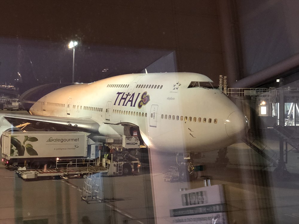 羽田空港に到着したTG660便