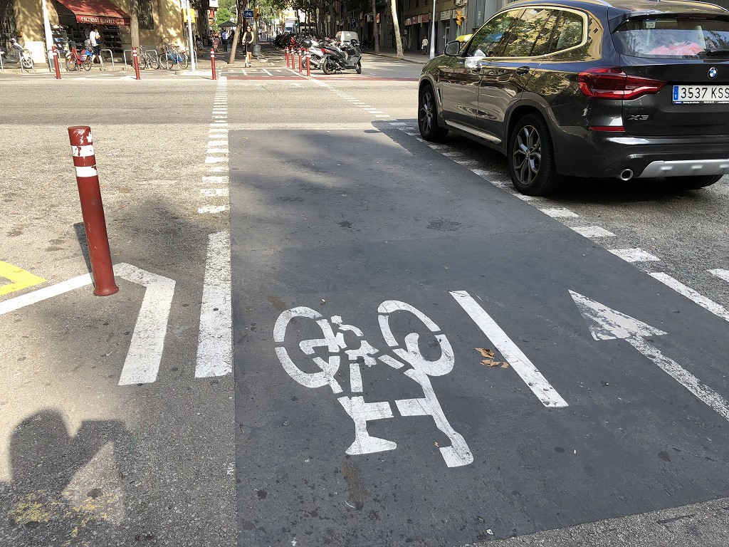 バルセロナの自転車専用レーン