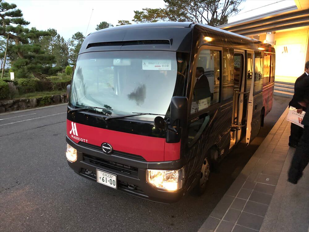 琵琶湖マリオットホテルの堅田駅行きのバス