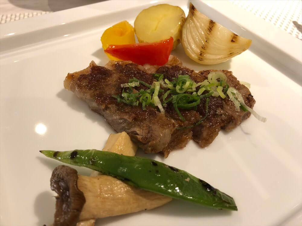 琵琶湖マリオットホテルのGrill Dining Gで近江牛のステーキ