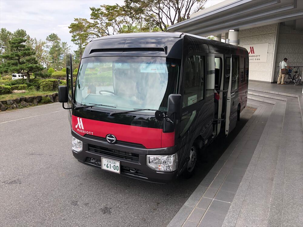 琵琶湖マリオットホテルの堅田駅行きのバス