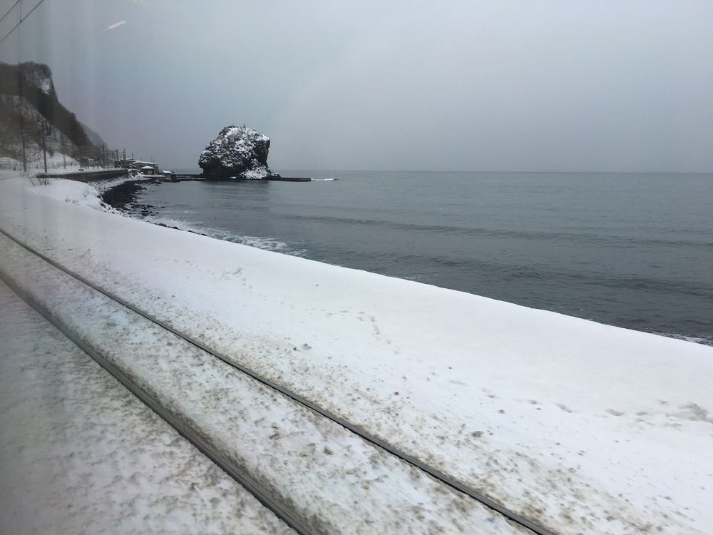 石狩湾沿いの函館本線