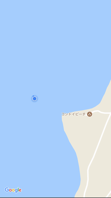 竹富島の干潮時に沖に現れるビーチの距離