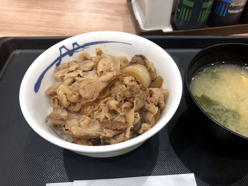 江古田の松屋創業一号店でミニ牛めし