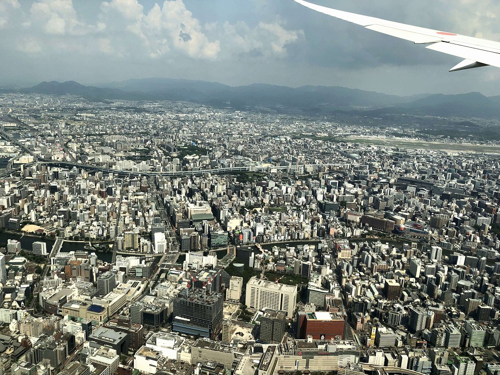 ANA251便から見た福岡市上空3