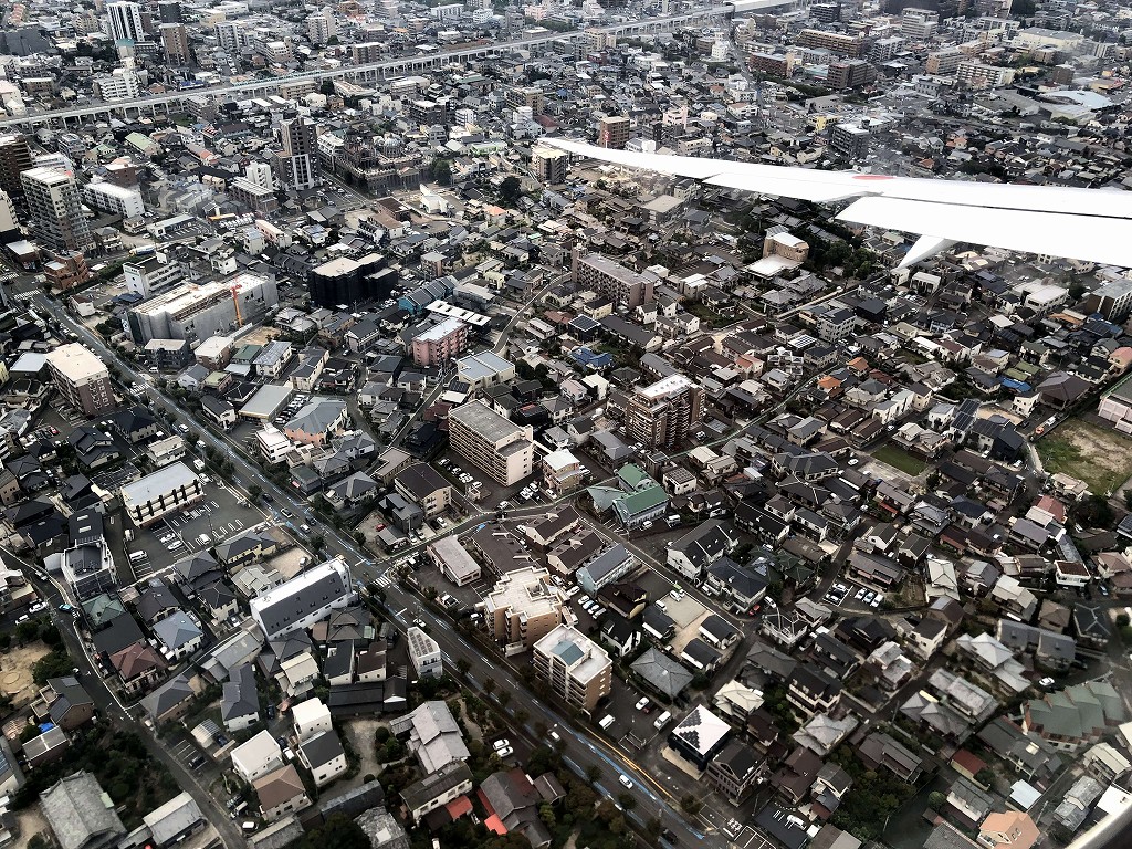 ANA251便から見た福岡市上空4