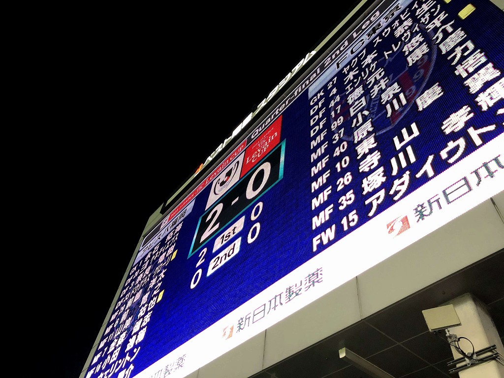 ベススタでのルヴァンカップ準々決勝第2戦の結果