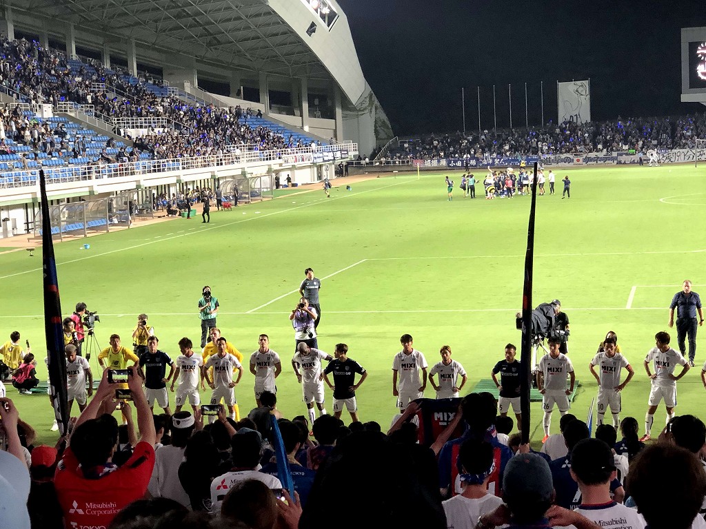 ベススタでのルヴァンカップ準々決勝第2戦終了後の挨拶