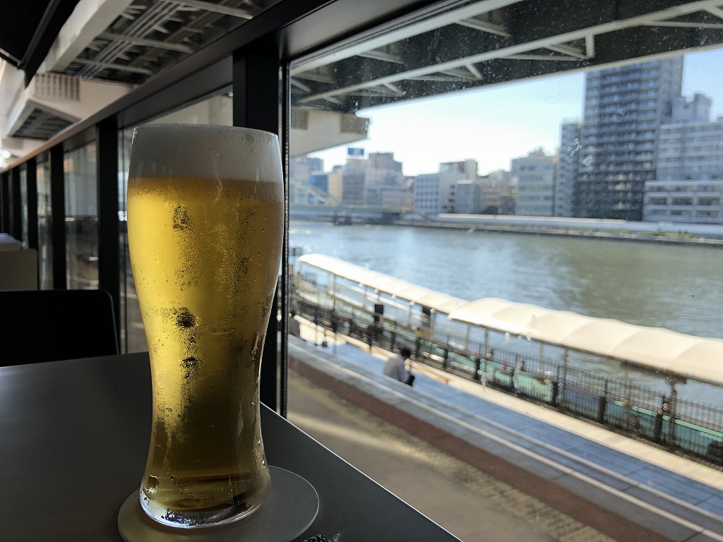 ゲートホテル両国のANCHOR RYOGOKU RIVERSIDEの生ビール