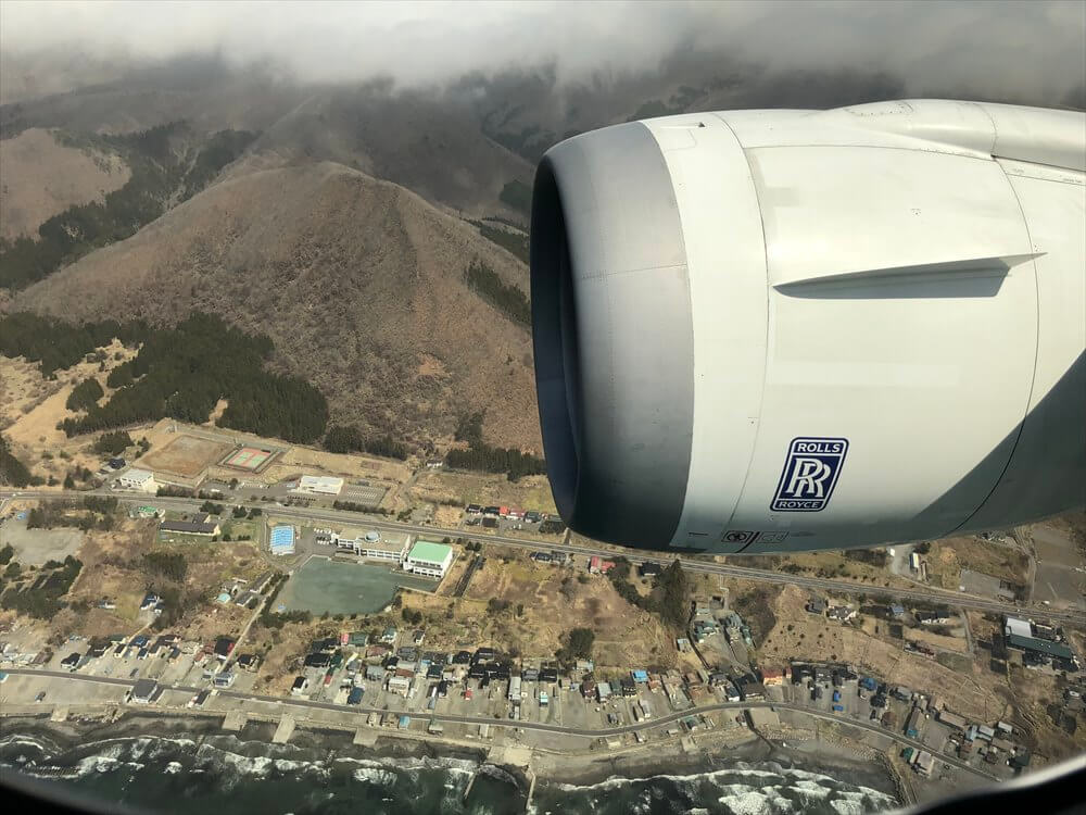 ANA553便から函館市上空1