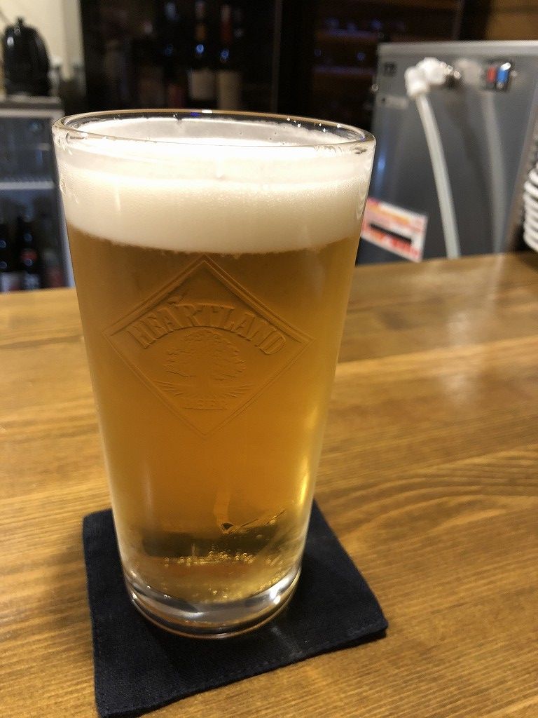 花巻のバダローネの遠野産とれたてホップの生ビール