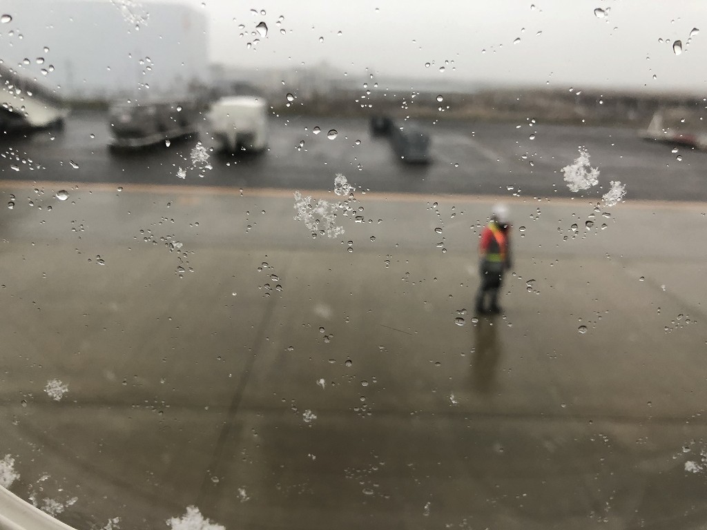花巻空港の雪
