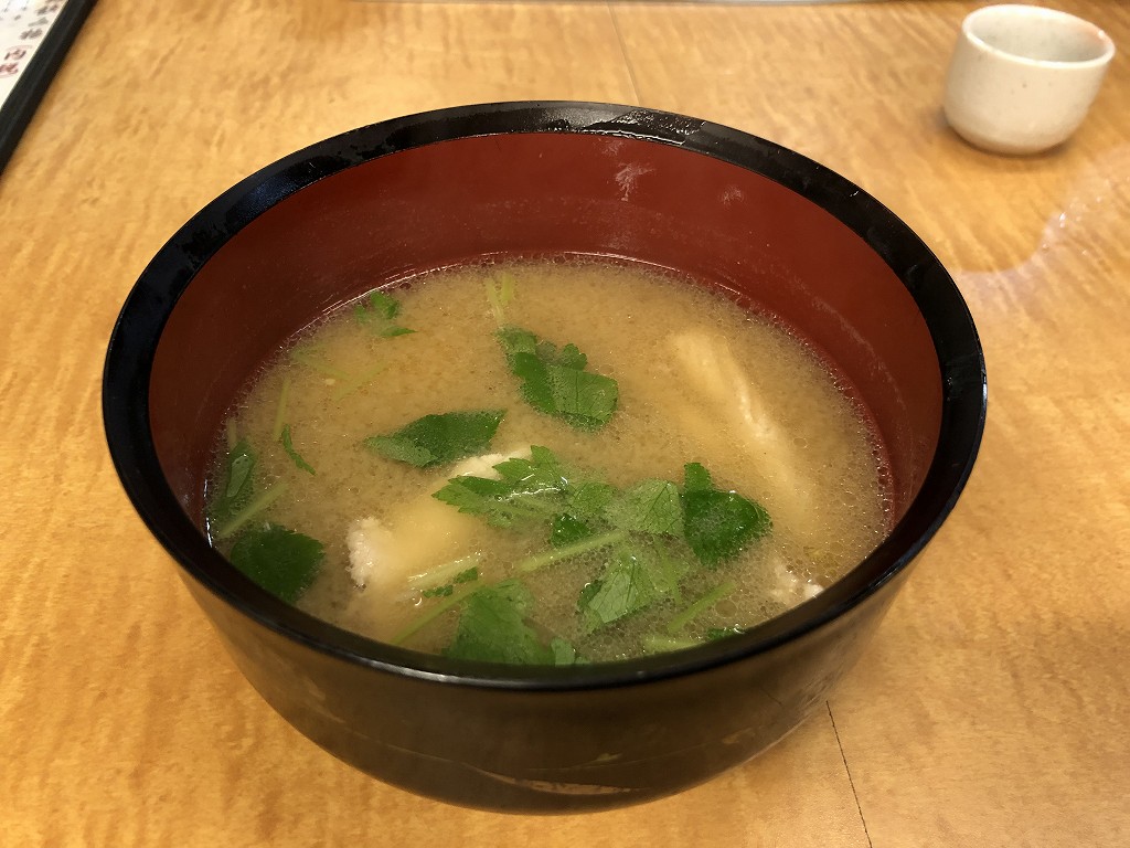 広島の「海の幸 磯の坊」の味噌汁
