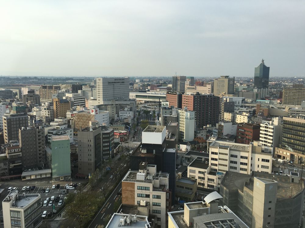富山市役所の展望台からJR富山駅