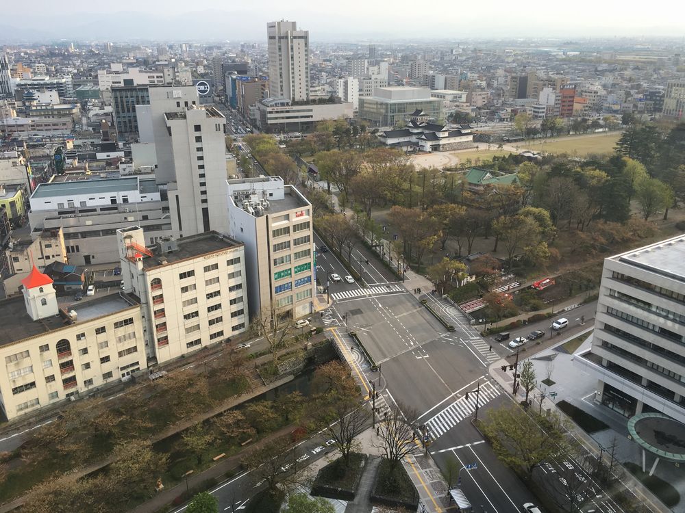 富山市役所の展望台から富山城