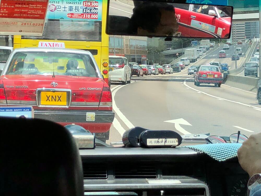 香港のタクシー乗車