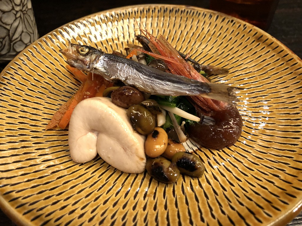 京都の乍旨司のアテ盛り