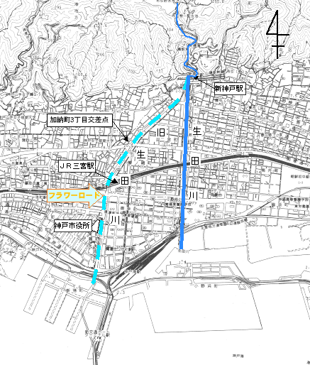 旧生田川の流路