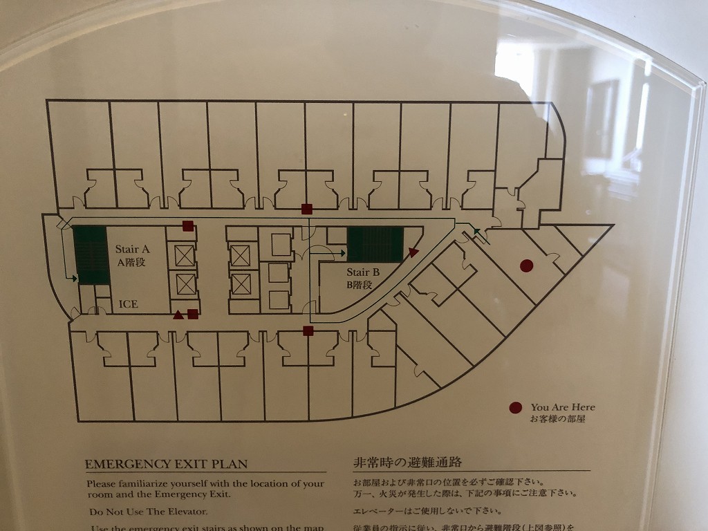 ホテルインターコンチネンタル東京ベイのベイビュールーム（プレミアムルーム）の位置