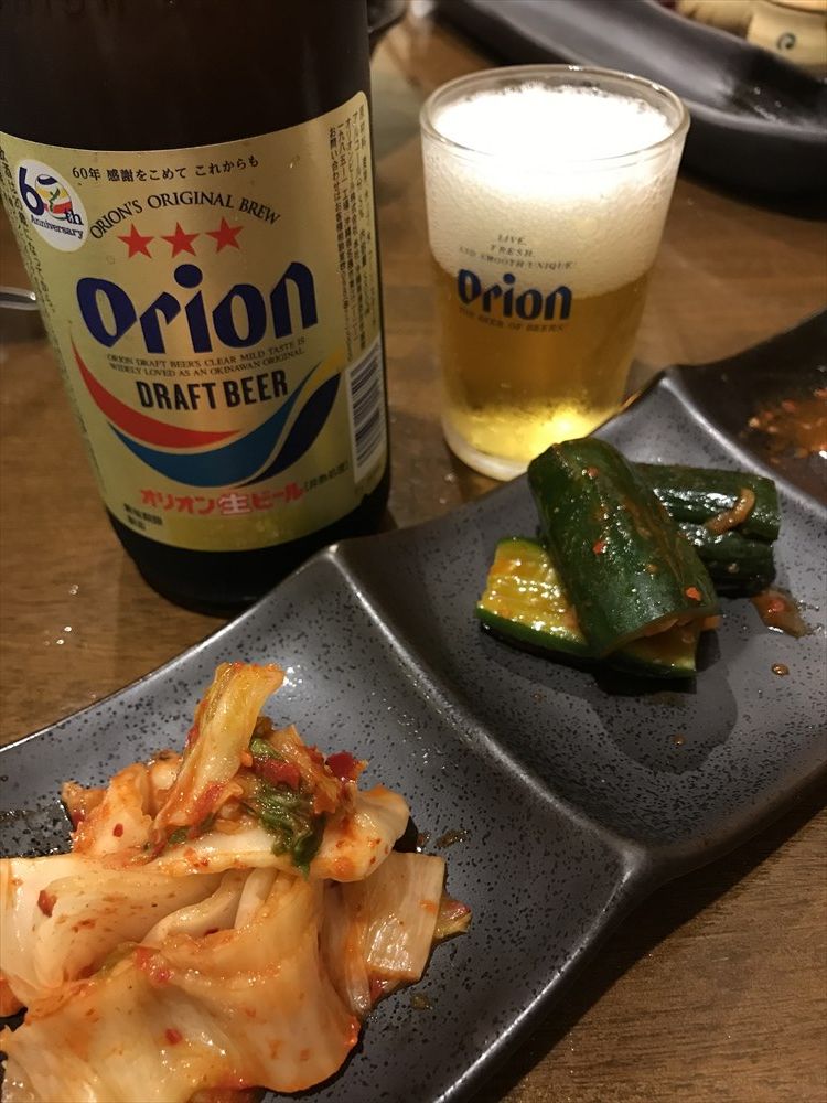 炭火焼肉やまもとのオリオンの瓶ビール