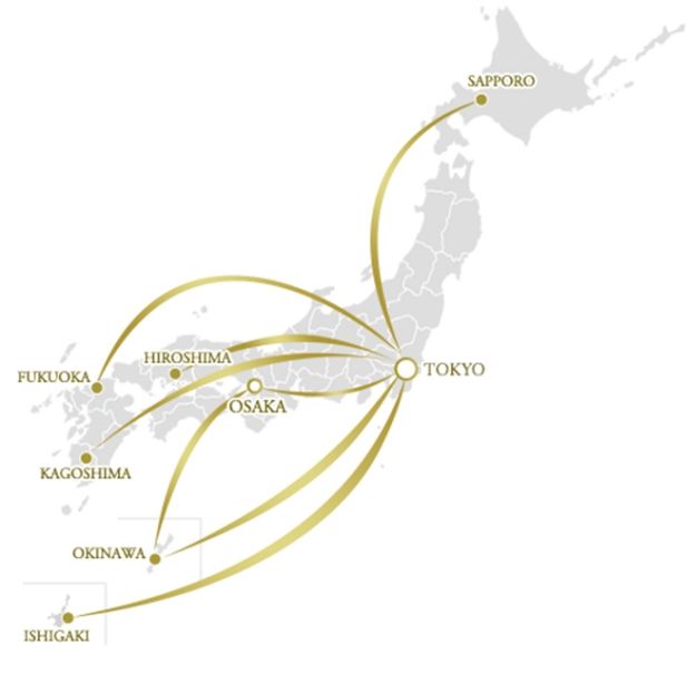 JAL国内線ファーストクラス設定路線