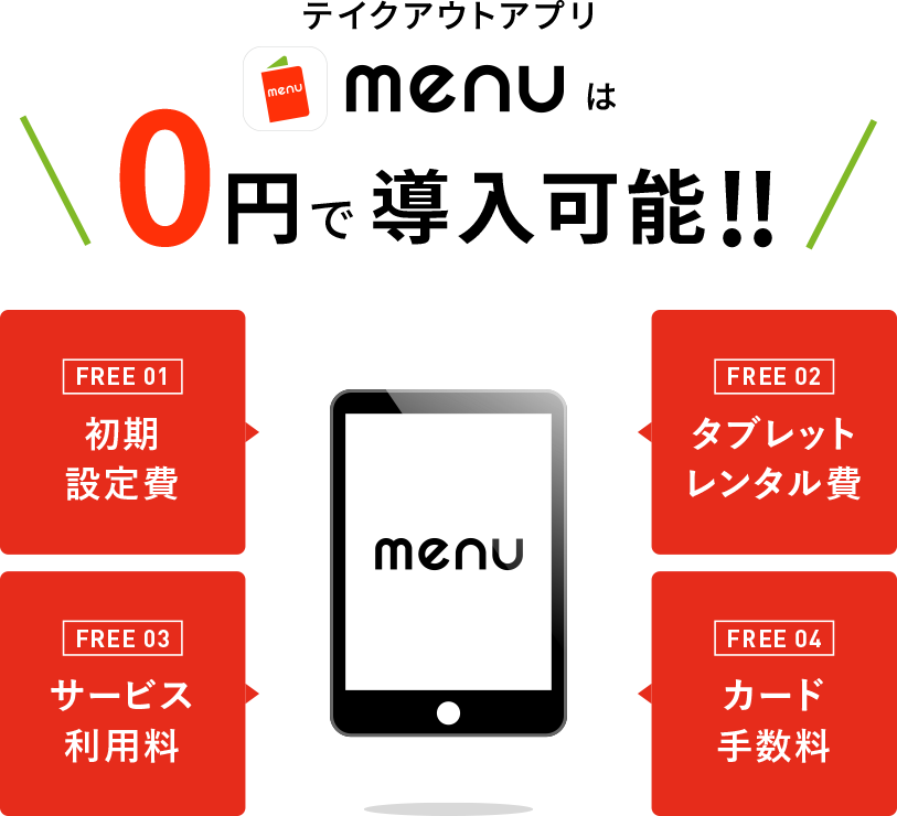 menuは0円で導入可能