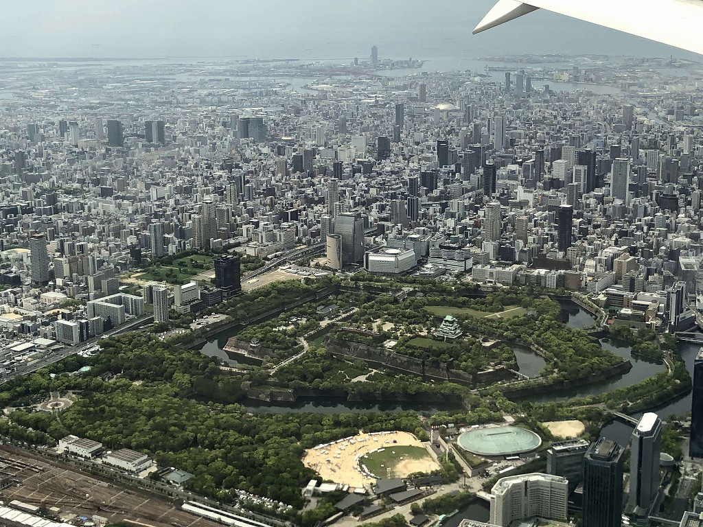 JAL113便から大阪上空