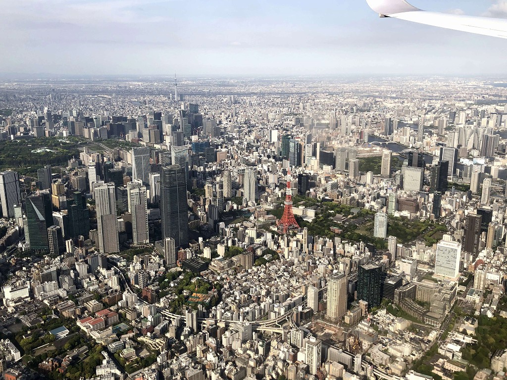 JAL120便から東京タワー
