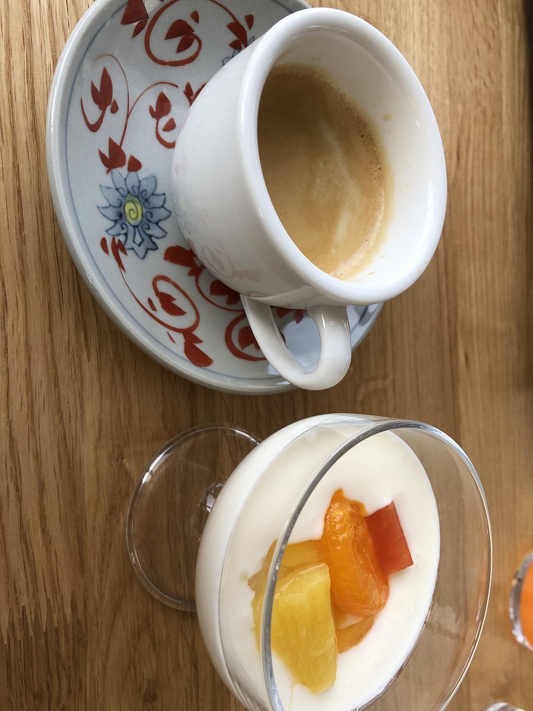 十勝岳温泉 湯元 凌雲閣の朝食（1日目）のコーヒー