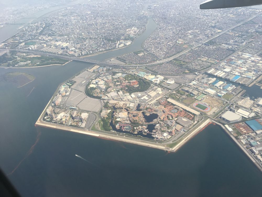 飛行機から見た東京ディズニーリゾート
