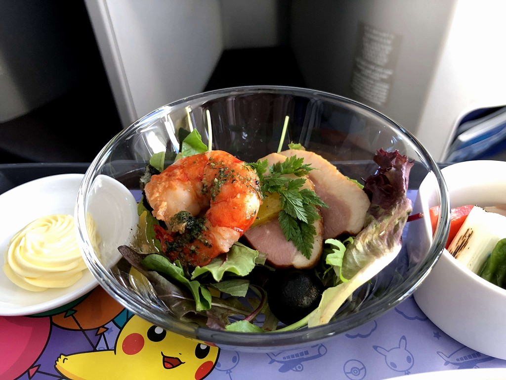 チャイナエアライン103便ビジネスクラスの洋食の機内食3