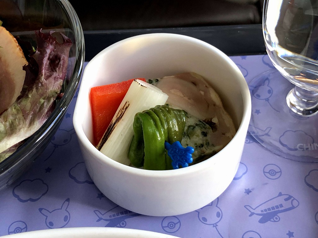 チャイナエアライン103便ビジネスクラスの洋食の機内食4