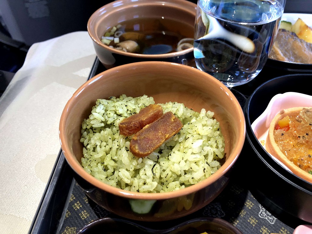 チャイナエアラインCI126便のビジネスクラスの和食の機内食4