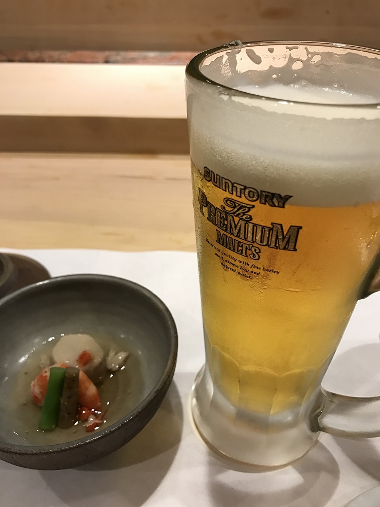 鮨一品かわじのビール