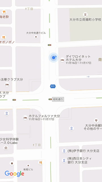 Google Mapsに記されたホテル宿泊情報