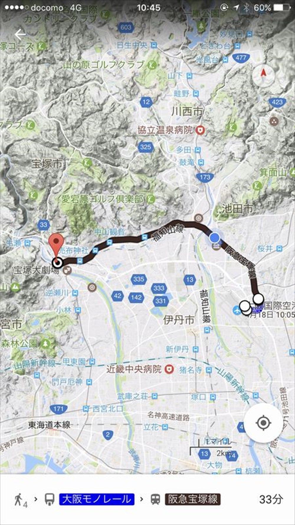 阪急宝塚線のルート