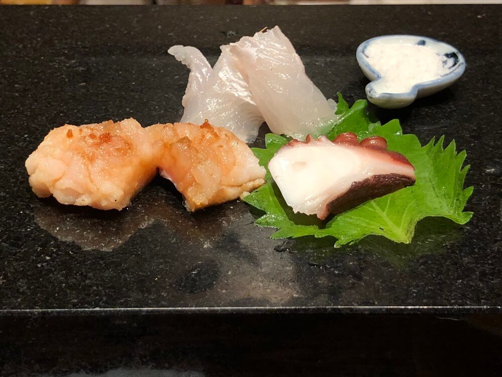 明石 渾 鮨の鱧に鰈