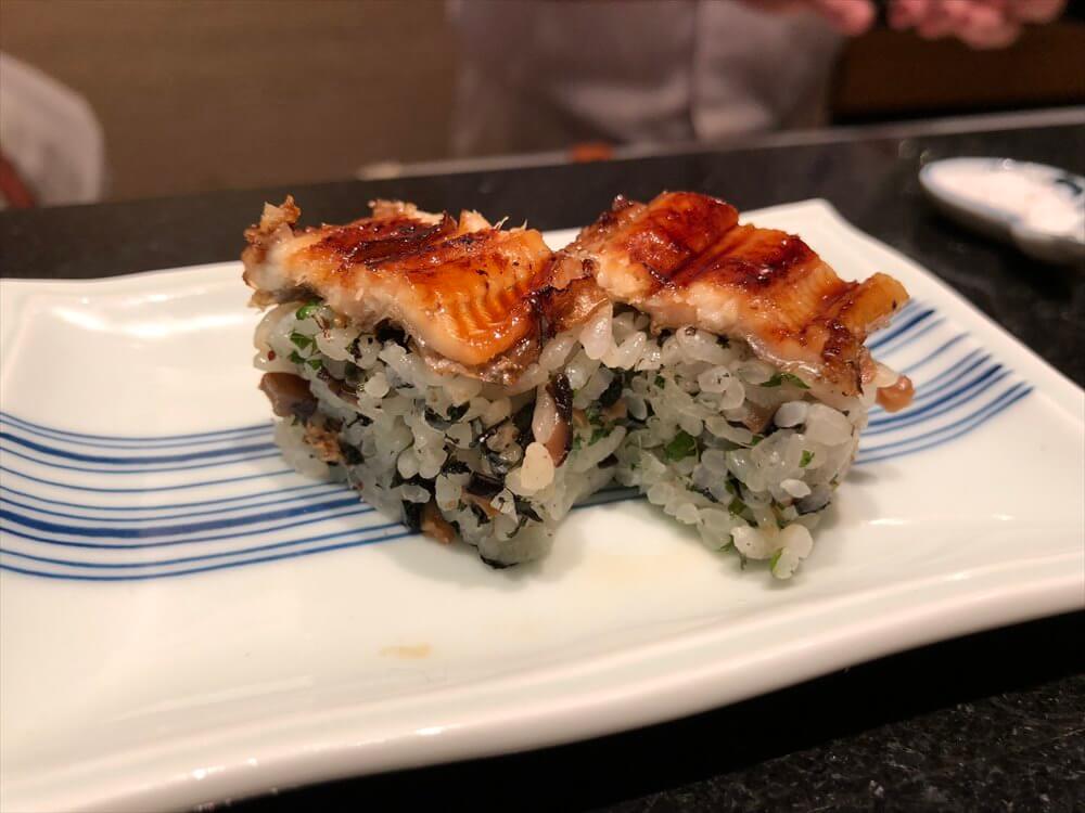 明石 渾 鮨の穴子の棒寿司