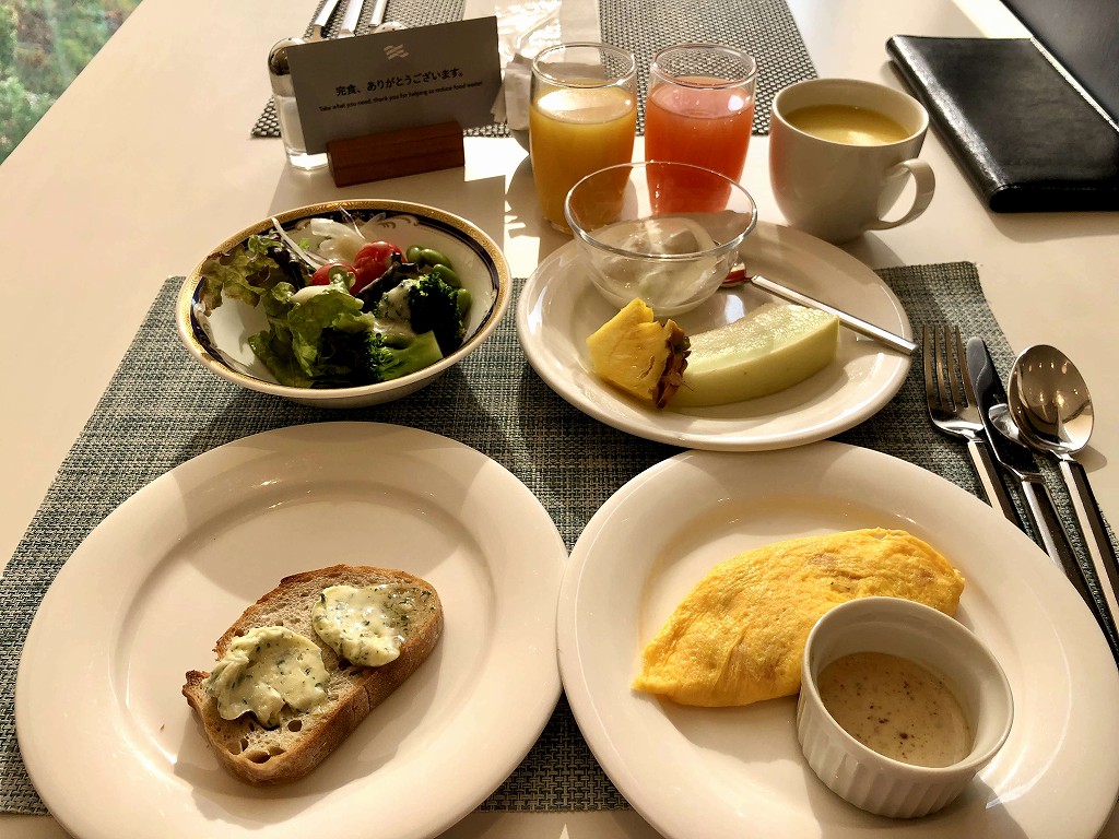 ANAクラウンプラザホテル神戸の「ザ・テラス」の朝食ビュッフェ（1食目）
