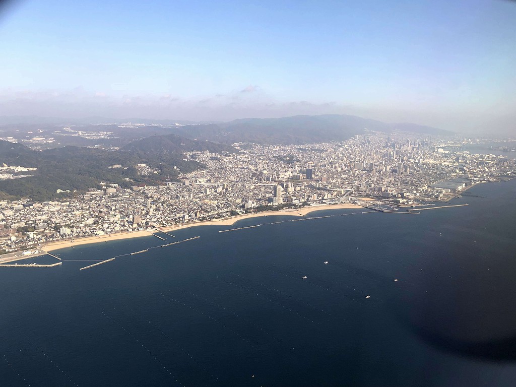 スカイマーク103便から須磨海岸
