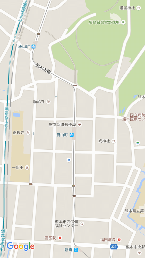 熊本市蔚山町駅のgoogle map